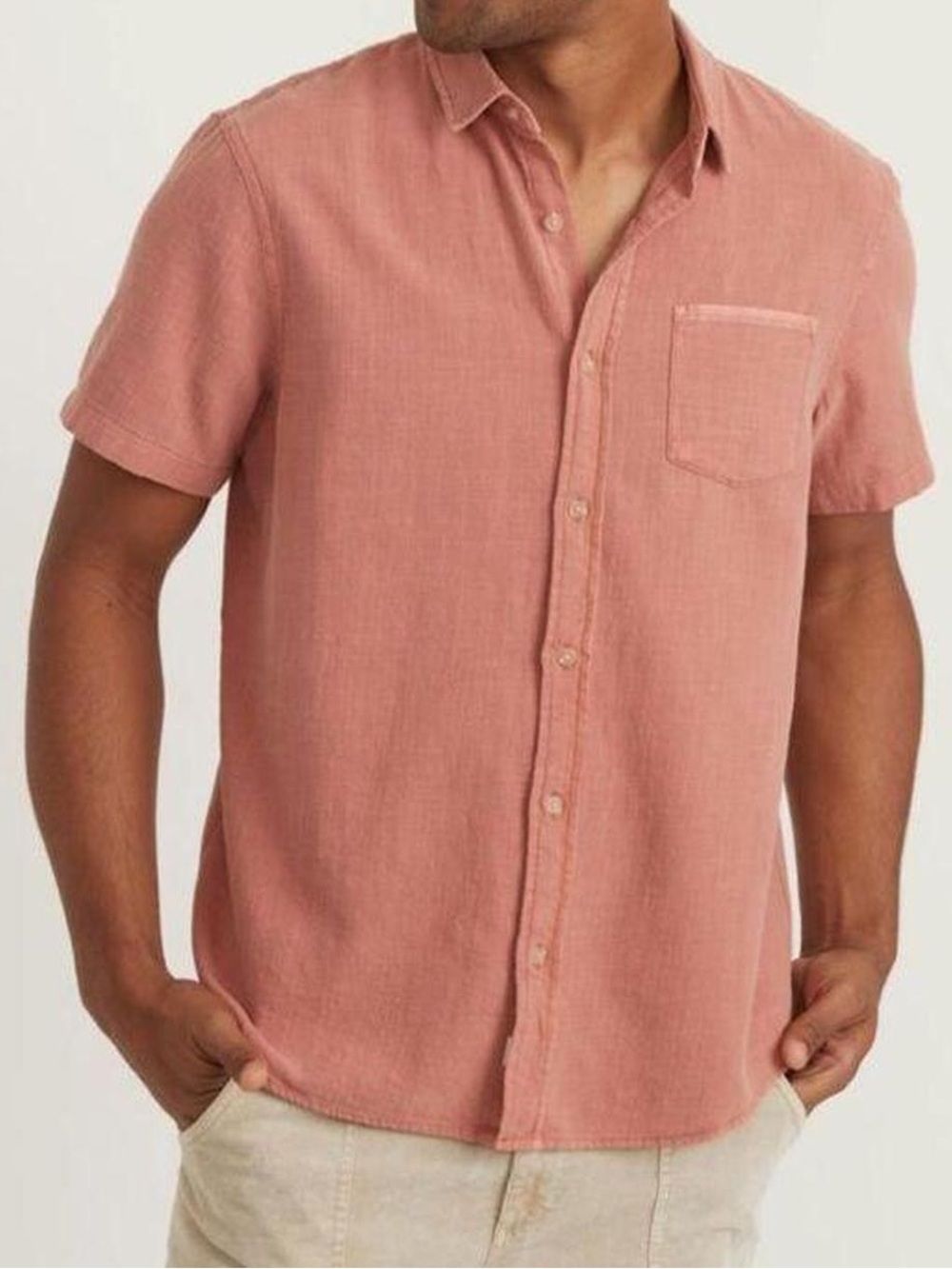 Marine Layer Stretch Selvage Short Sleeve Shirt Size Marge